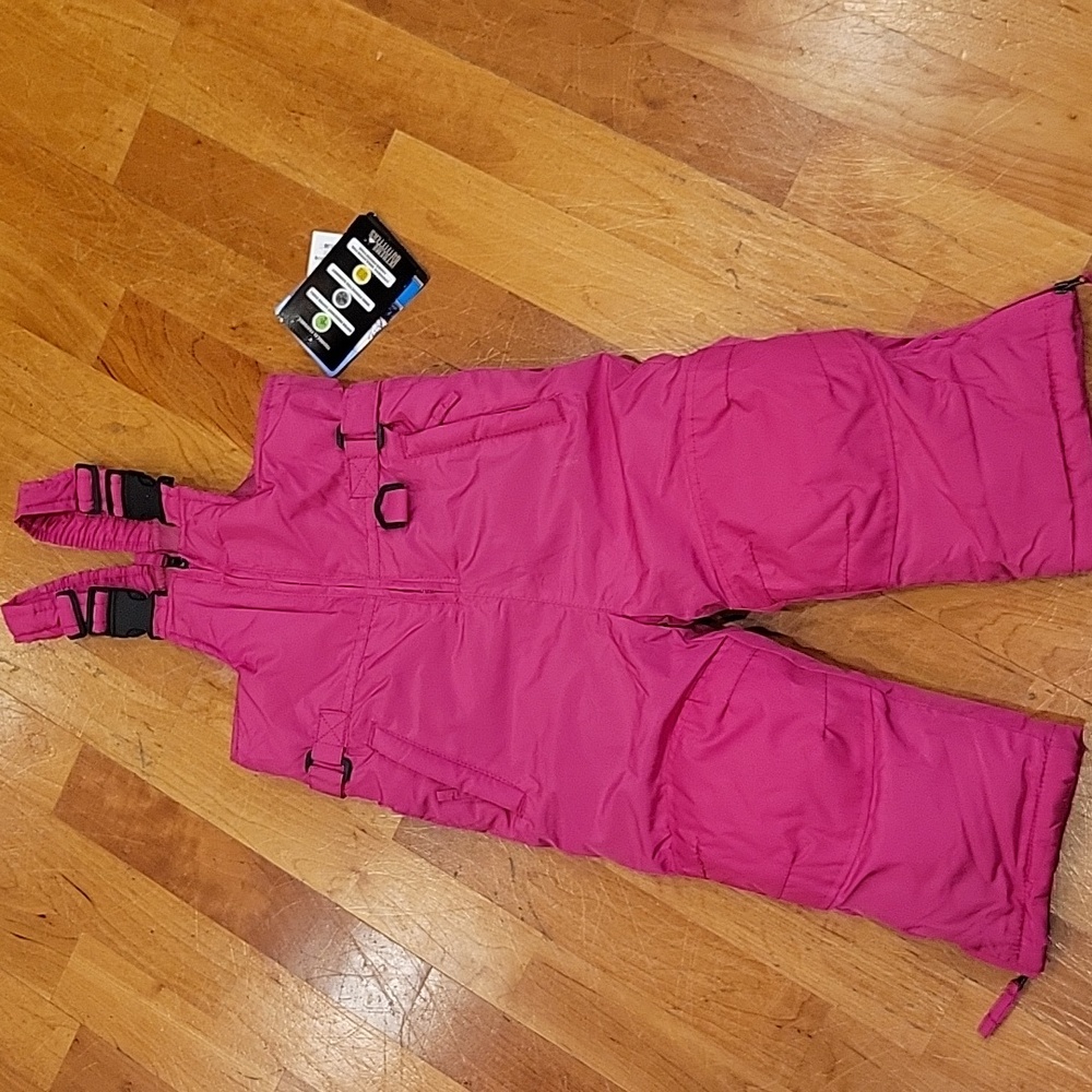 Kids Pink Snow Bib Overalls